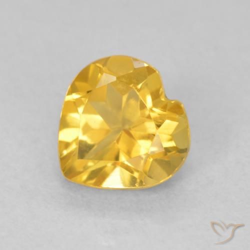 0.76ct Natural Dorado medio Citrino, Corazón, VVS-VS