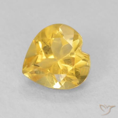Citrino Naranja dorado natural de 0.76 ct, Corazón, VVS-VS