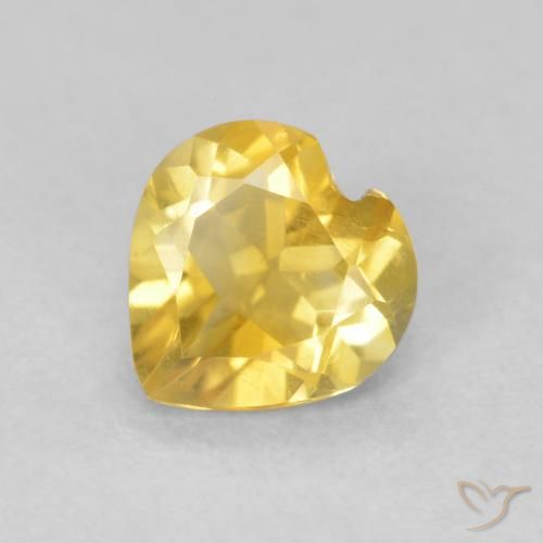 0.62ct Natural Dorado medio Citrino, Corazón, VVS-VS