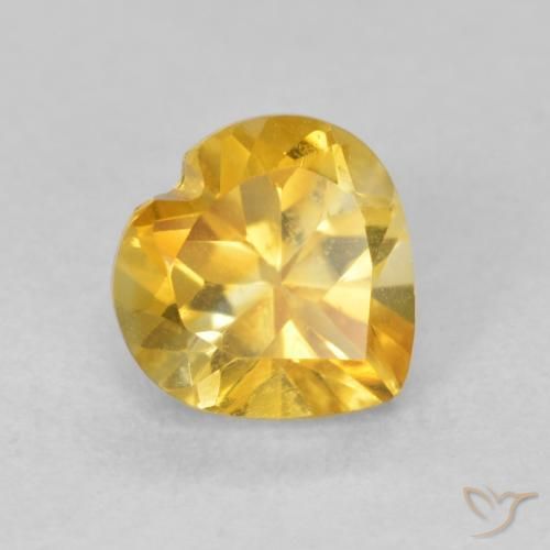 0.83ct Natural Dorado claro Citrino, Corazón, VVS-VS
