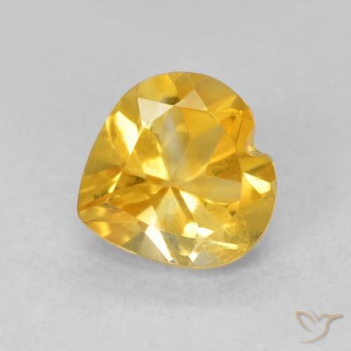 Citrino Dorado claro natural de 0.83 ct, Corazón, VVS-VS