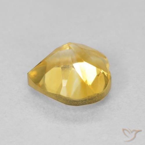Citrino Dorado claro natural de 0.83 ct, Corazón, VVS-VS