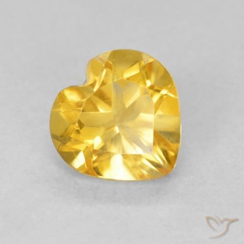 0.73ct Natural Dorado Citrino, Corazón, VVS-VS