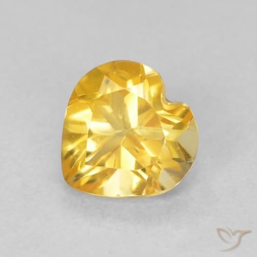Citrino Dorado natural de 0.73 ct, Corazón, VVS-VS