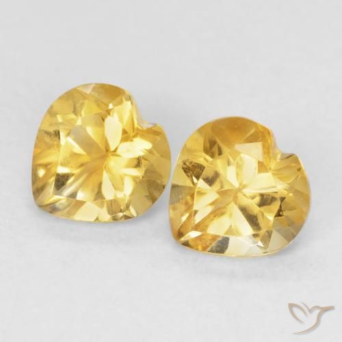 1.41ctw Natural Naranja dorado Citrino, Corazón, VVS-VS