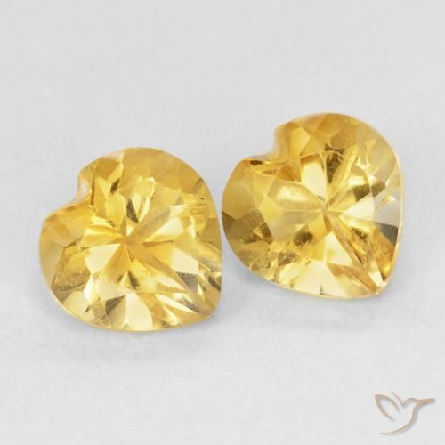 Gemas de Citrino Naranja dorado natural de 1.41 ct, Corazón, VVS-VS