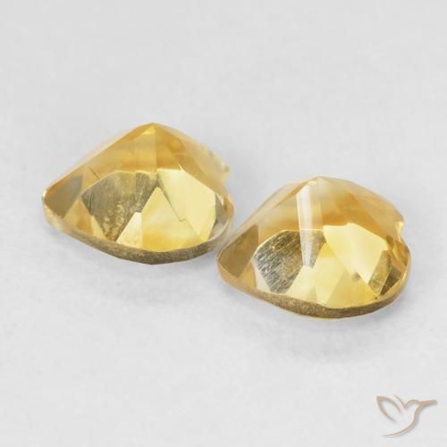 Gemas de Citrino Naranja dorado natural de 1.41 ct, Corazón, VVS-VS