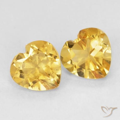 Gemas de Citrino Dorado natural de 1.45 ct, Corazón, VVS-VS