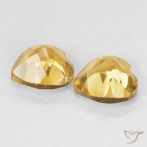 Gemas de Citrino Dorado natural de 1.45 ct, Corazón, VVS-VS