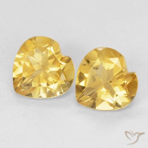 1.34ctw Natural Dorado Citrino, Corazón, VVS-VS