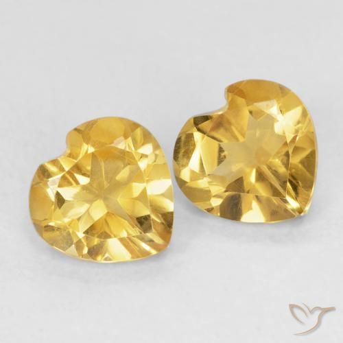 Gemas de Citrino Dorado natural de 1.34 ct, Corazón, VVS-VS