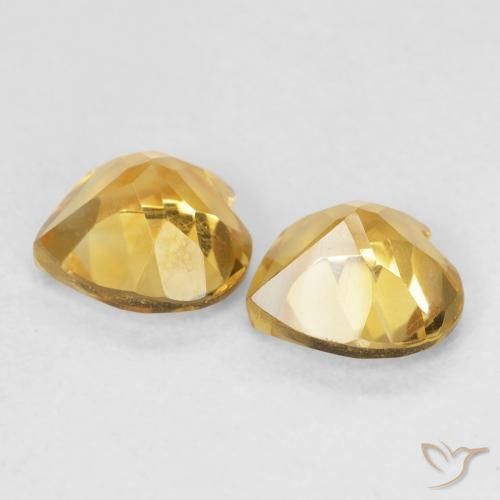 Gemas de Citrino Dorado natural de 1.34 ct, Corazón, VVS-VS