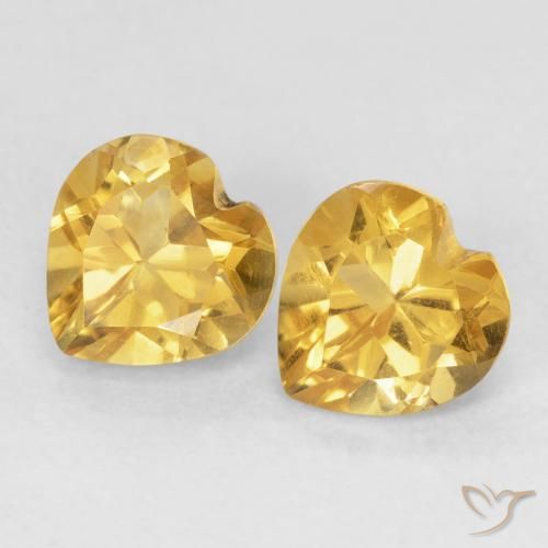 1.55ctw Natural Dorado Citrino, Corazón, VVS-VS