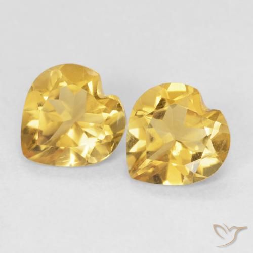 1.14ctw Natural Dorado medio Citrino, Corazón, VVS-VS