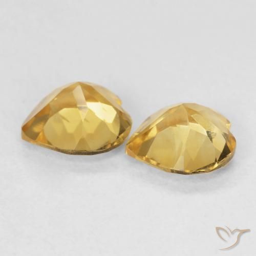 Gemas de Citrino Dorado medio natural de 1.14 ct, Corazón, VVS-VS