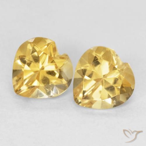 1.52ctw Natural Naranja dorado Citrino, Corazón, VVS-VS