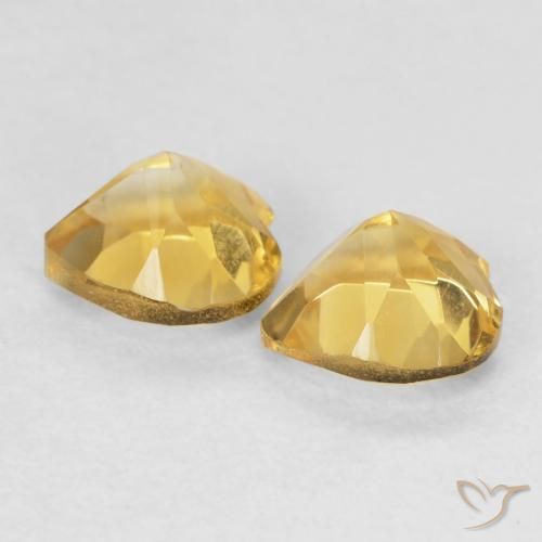 Gemas de Citrino Naranja dorado natural de 1.52 ct, Corazón, VVS-VS