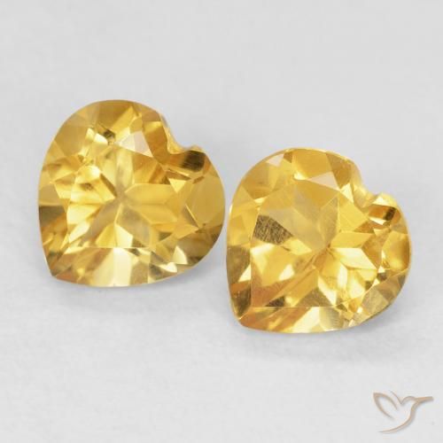 1.42ctw Natural Dorado medio Citrino, Corazón, VVS-VS