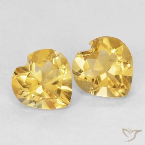 1.39ctw Natural Dorado medio Citrino, Corazón, VVS-VS