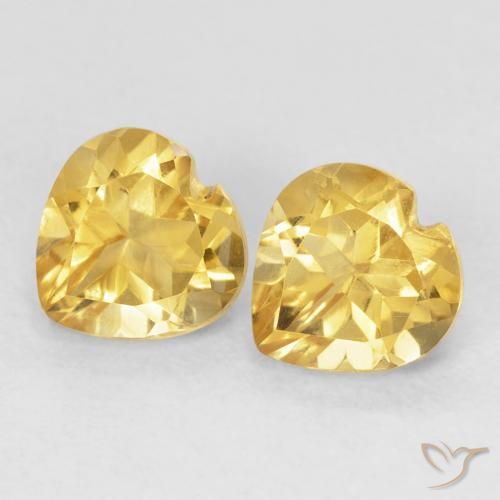 1.58ctw Natural Naranja dorado Citrino, Corazón, VVS-VS