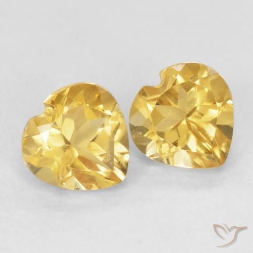 Gemas de Citrino Naranja dorado natural de 1.58 ct, Corazón, VVS-VS