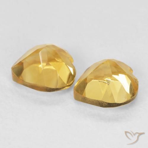 Gemas de Citrino Naranja dorado natural de 1.58 ct, Corazón, VVS-VS
