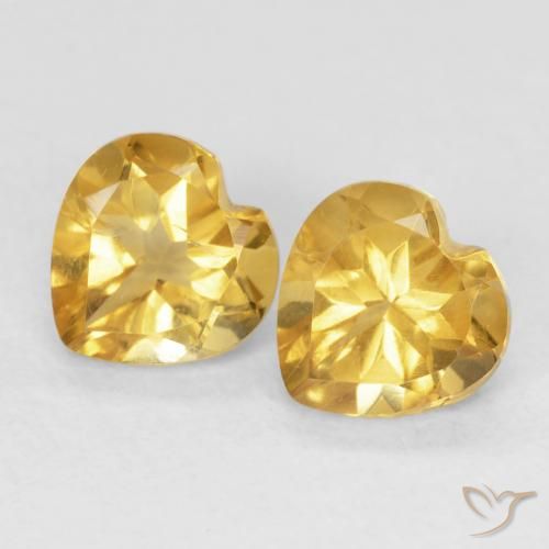 1.51ctw Natural Dorado medio Citrino, Corazón, VVS-VS