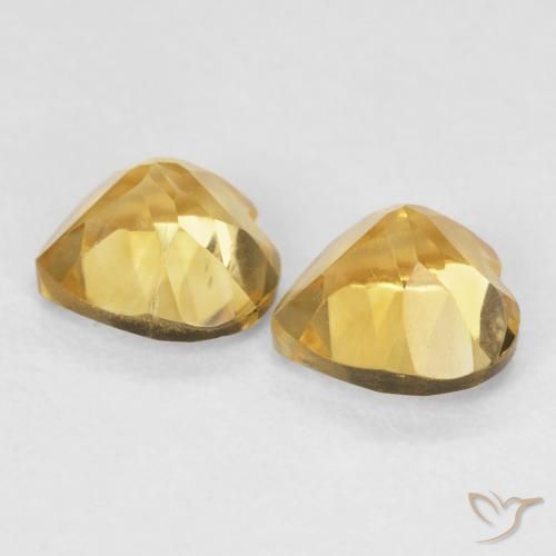 Gemas de Citrino Dorado medio natural de 1.51 ct, Corazón, VVS-VS