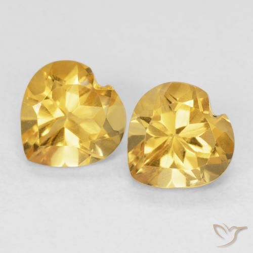 1.45ctw Natural Dorado medio Citrino, Corazón, VVS-VS