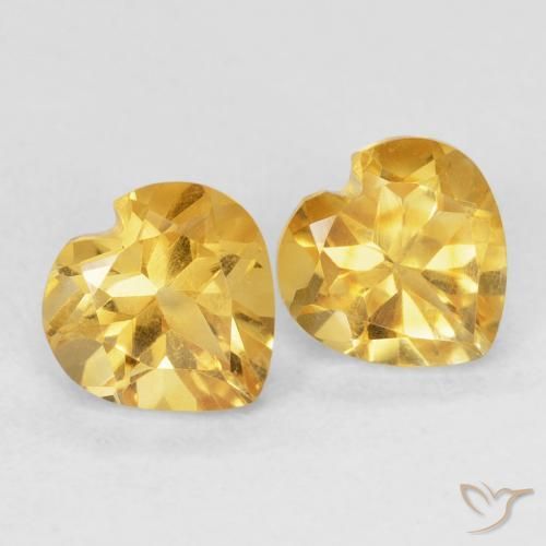 1.52ctw Natural Dorado medio Citrino, Corazón, VVS-VS