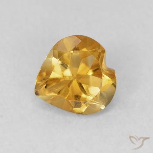 0.66ct Natural Medium Dark-Golden Citrino, Corazón, VVS