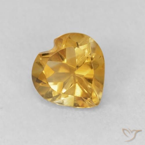 Citrino Medium Dark-Golden natural de 0.66 ct, Corazón, VVS