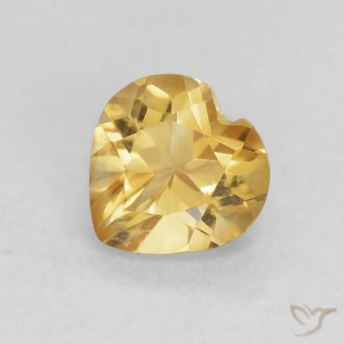0.79ct Natural Naranja dorado intenso Citrino, Corazón, VVS