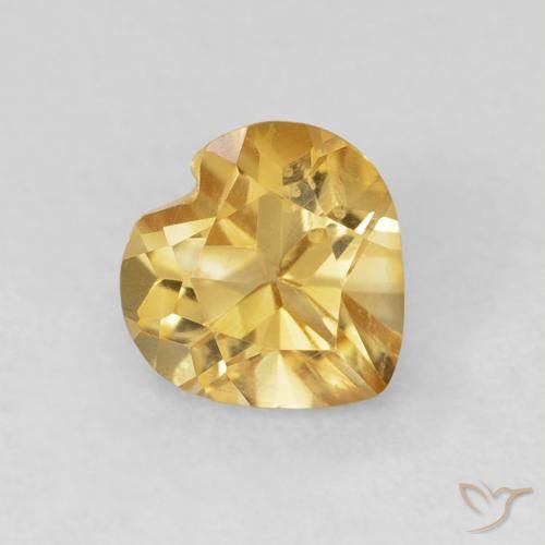Citrino Naranja dorado intenso natural de 0.79 ct, Corazón, VVS