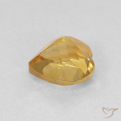 Citrino Naranja dorado intenso natural de 0.79 ct, Corazón, VVS