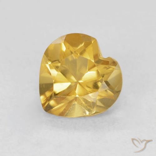 0.79ct Natural Dorado medio Citrino, Corazón, VVS