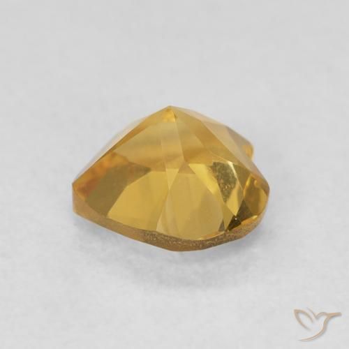 Citrino Dorado medio natural de 0.79 ct, Corazón, VVS