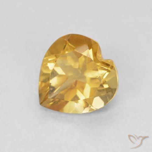 0.67ct Natural Medium Dark-Golden Citrino, Corazón, VVS