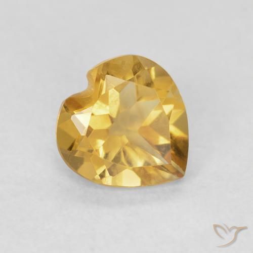 Citrino Medium Dark-Golden natural de 0.67 ct, Corazón, VVS