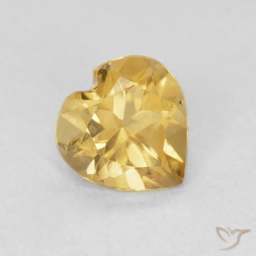 0.71ct Natural Dorado medio Citrino, Corazón, VVS