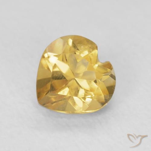 0.75ct Natural Dorado medio Citrino, Corazón, VVS