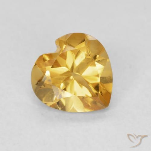 0.71ct Natural Naranja dorado intenso Citrino, Corazón, VVS