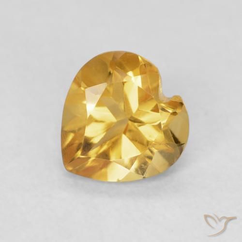 Citrino Naranja dorado intenso natural de 0.71 ct, Corazón, VVS