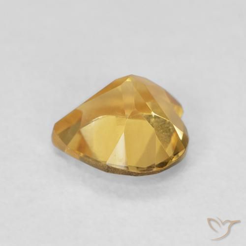 Citrino Naranja dorado intenso natural de 0.71 ct, Corazón, VVS