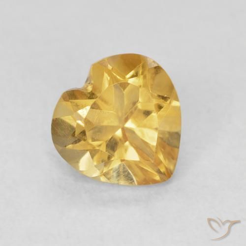 Citrino Medium Dark-Golden natural de 0.74 ct, Corazón, VVS