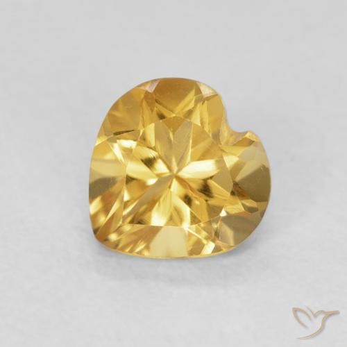 0.74ct Natural Naranja dorado intenso Citrino, Corazón, VVS