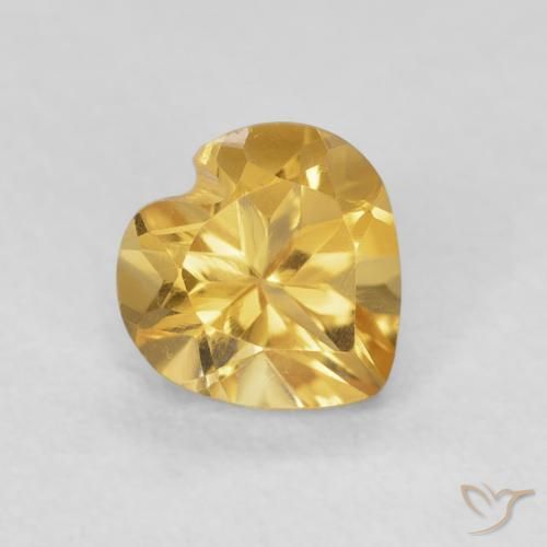 Citrino Naranja dorado intenso natural de 0.74 ct, Corazón, VVS