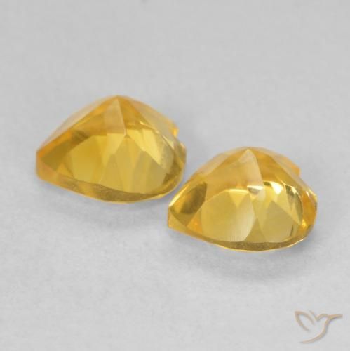Gemas de Citrino Dorado claro natural de 1.39 ct, Corazón, VVS-VS