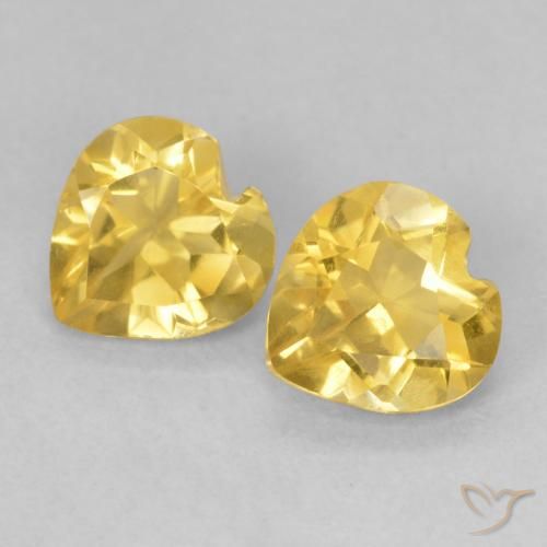 1.25ctw Natural Dorado medio Citrino, Corazón, VVS-VS