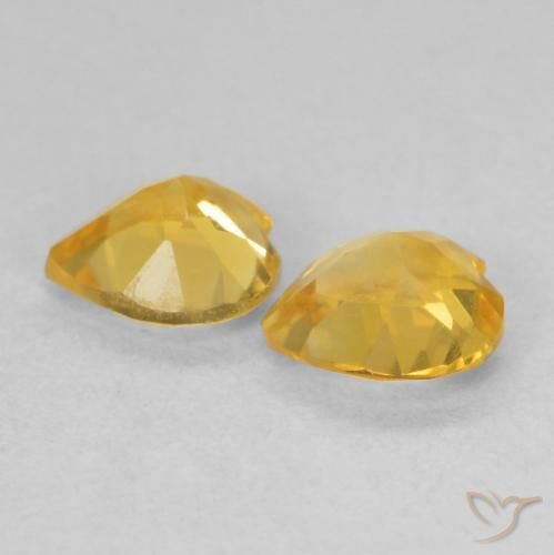 Gemas de Citrino Dorado medio natural de 1.25 ct, Corazón, VVS-VS